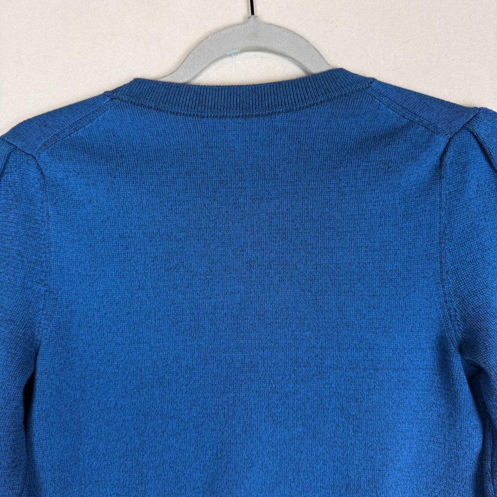 Banana Republic Sweater Womens XS Blue Puff Sleeve Crewneck Knit Pullover - Picture 7 of 12